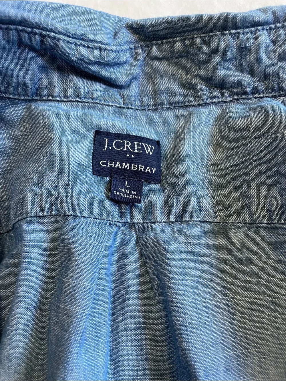 J. Crew Men's Light Blue Chambray Cotton Button-Down Shirt